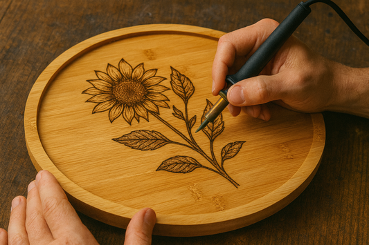 Wooden Bamboo Lazy Susan Wood Burning Class