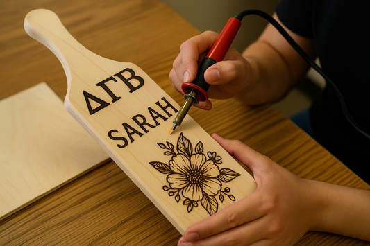 Wooden Paddle Sorority & Fraternity Brush Wood Burning Class