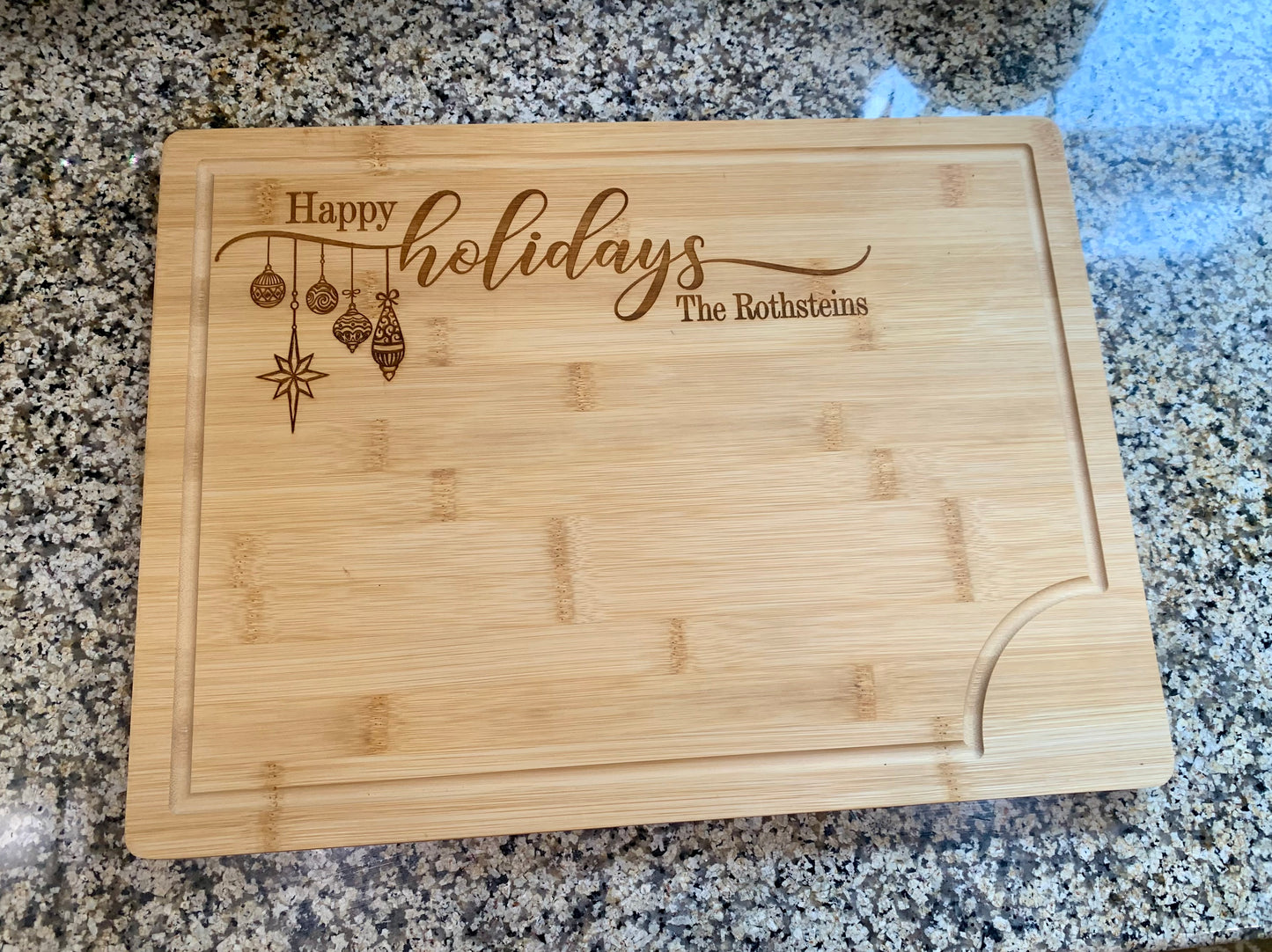 Happy Holidays Personalized Thanksgiving Christmas Cutting Board