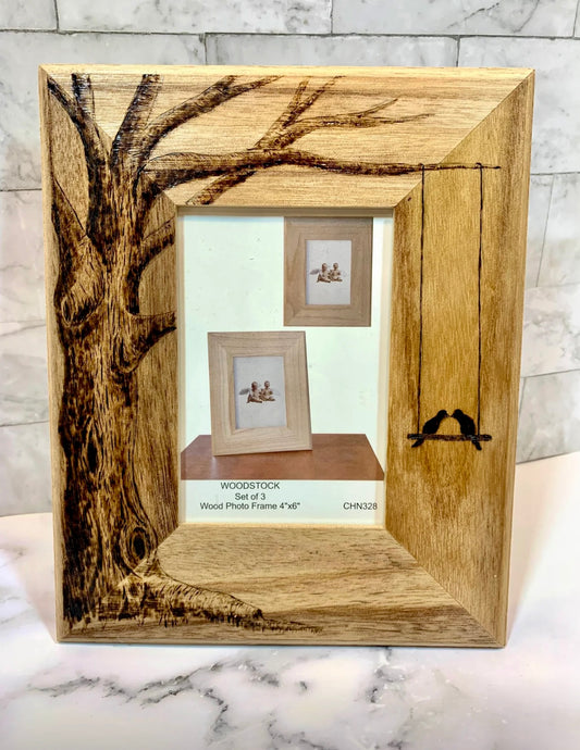 Tree With Love Birds Picture Frame Wood Burning Class