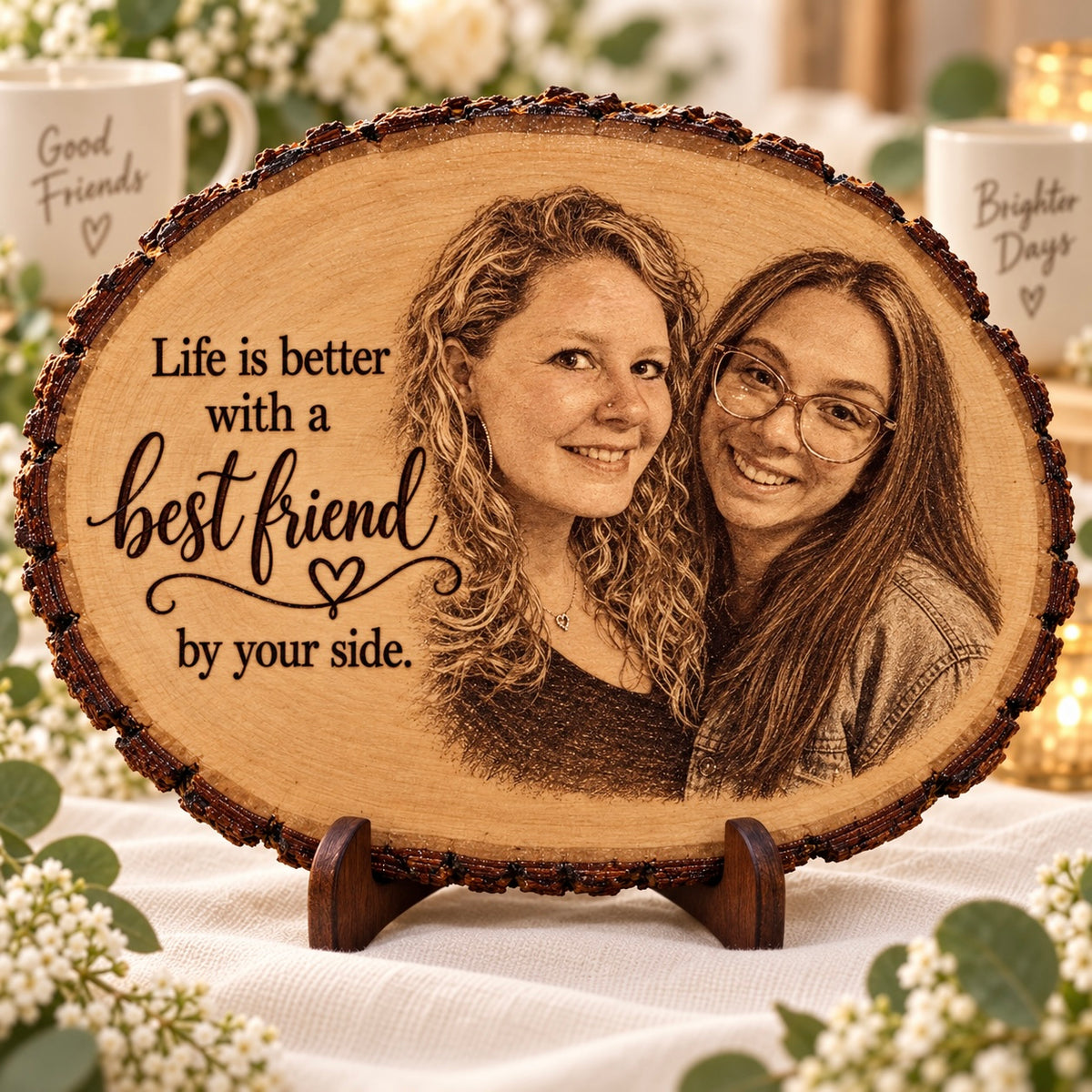 Personalized Best Friend Photo Wood Plaque | Friendship Gift