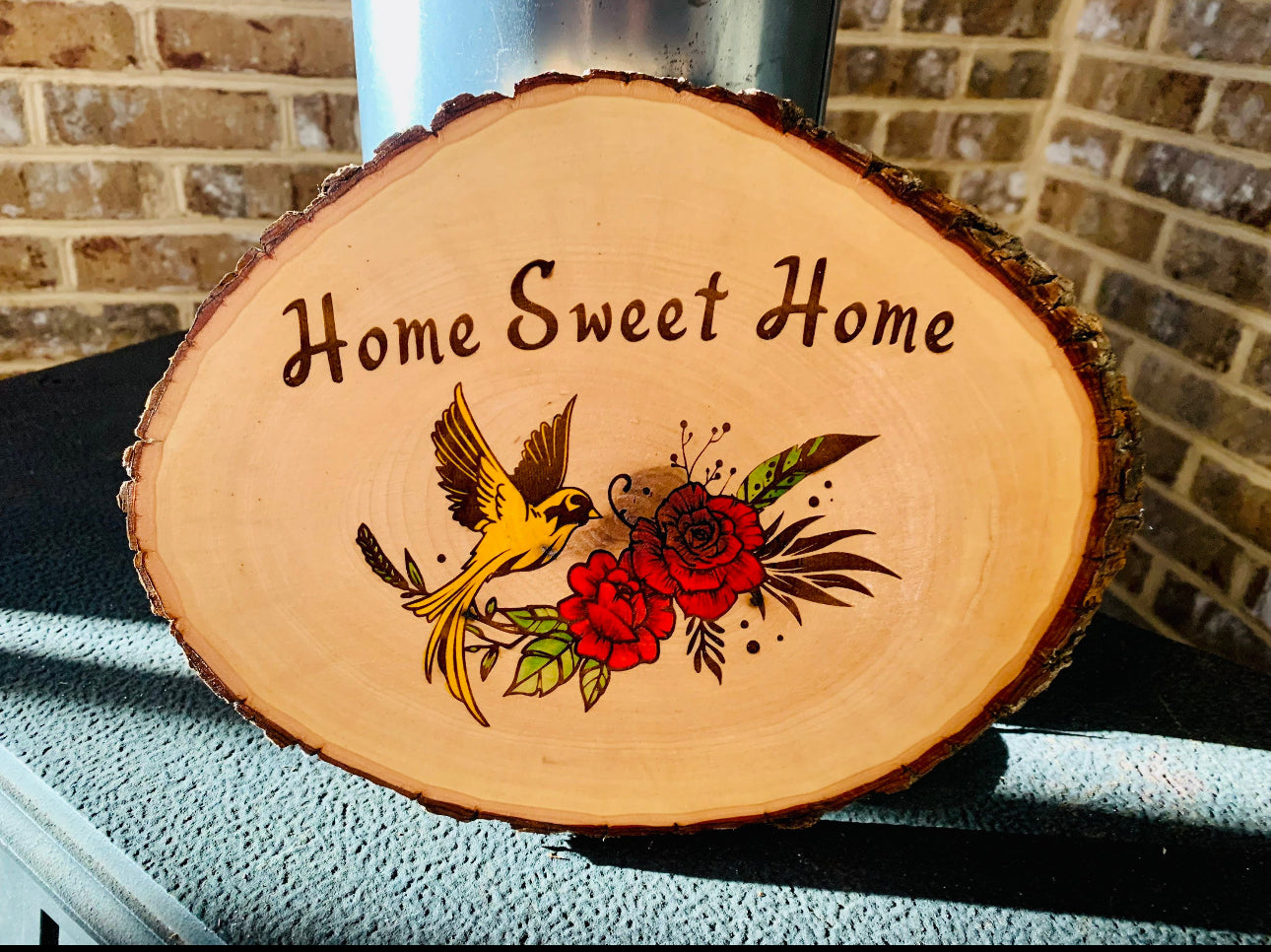 Home Sweet Home Live Edge Wood Sign