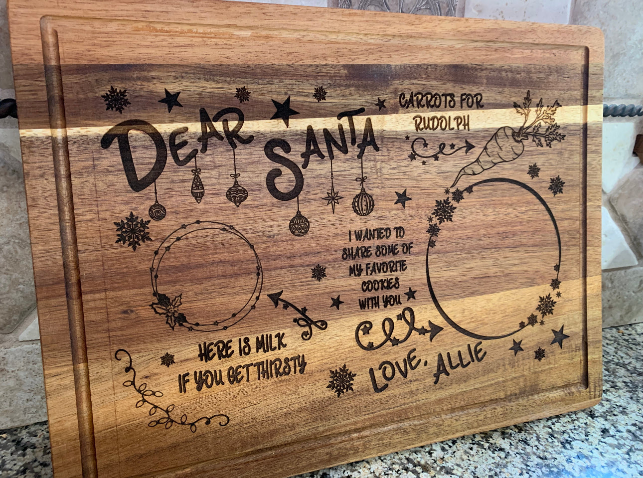 Dear Santa Cutting Board Wood Burning Class