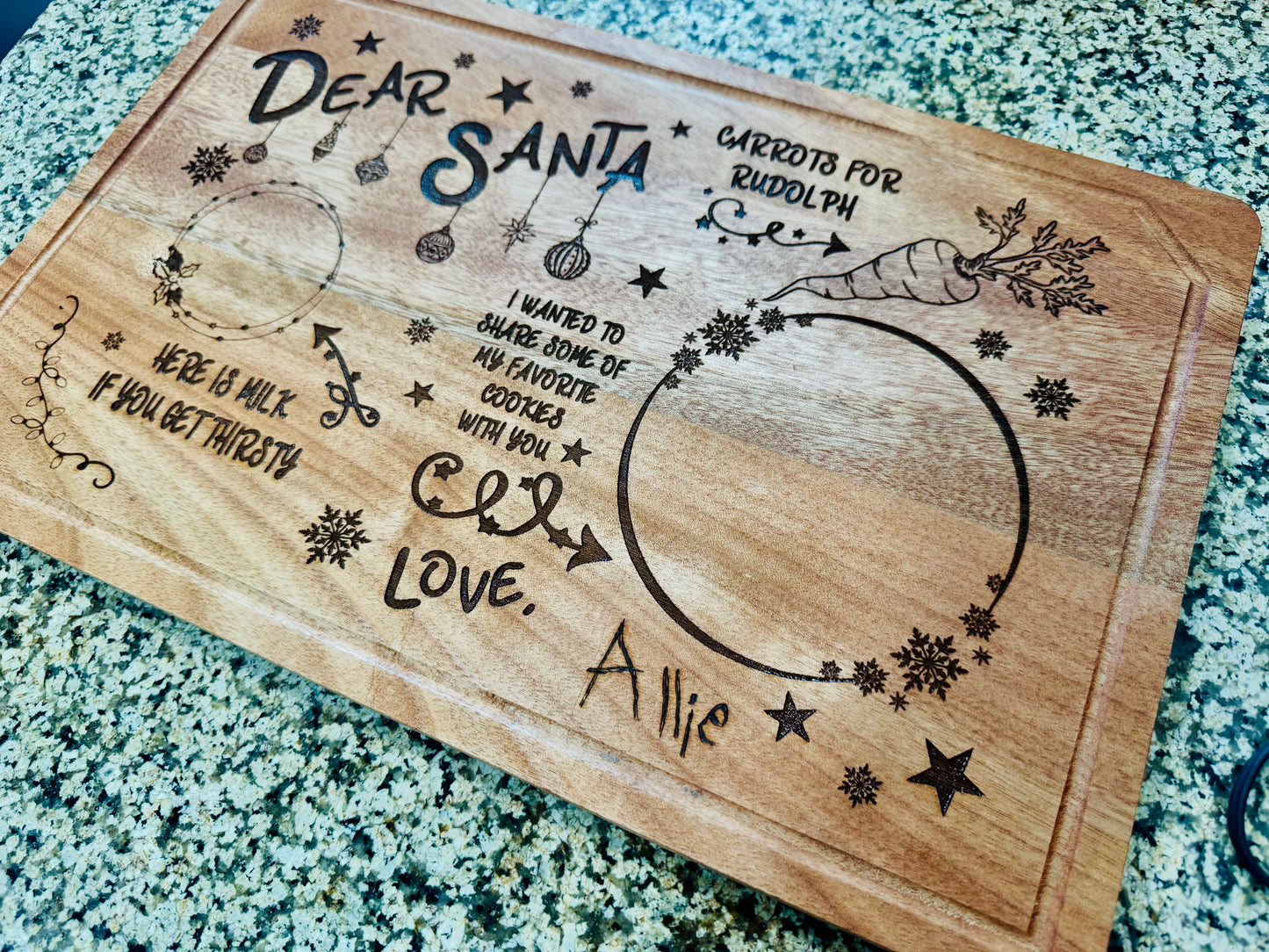 Dear Santa Cutting Board Wood Burning Class