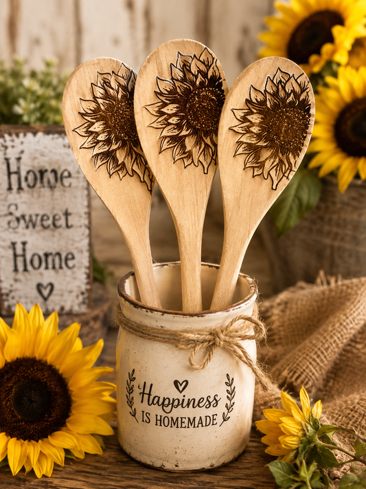 Cuchara de madera de girasol