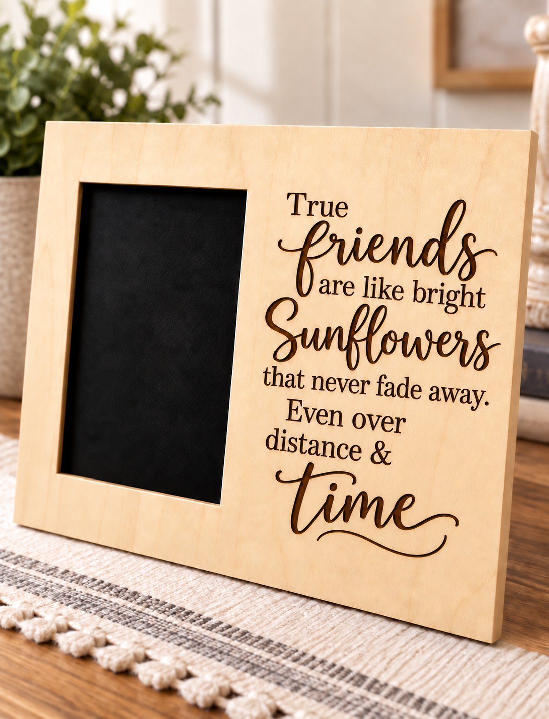 True Friends Sunflower Wooden Picture Frame | Best Friend Gift