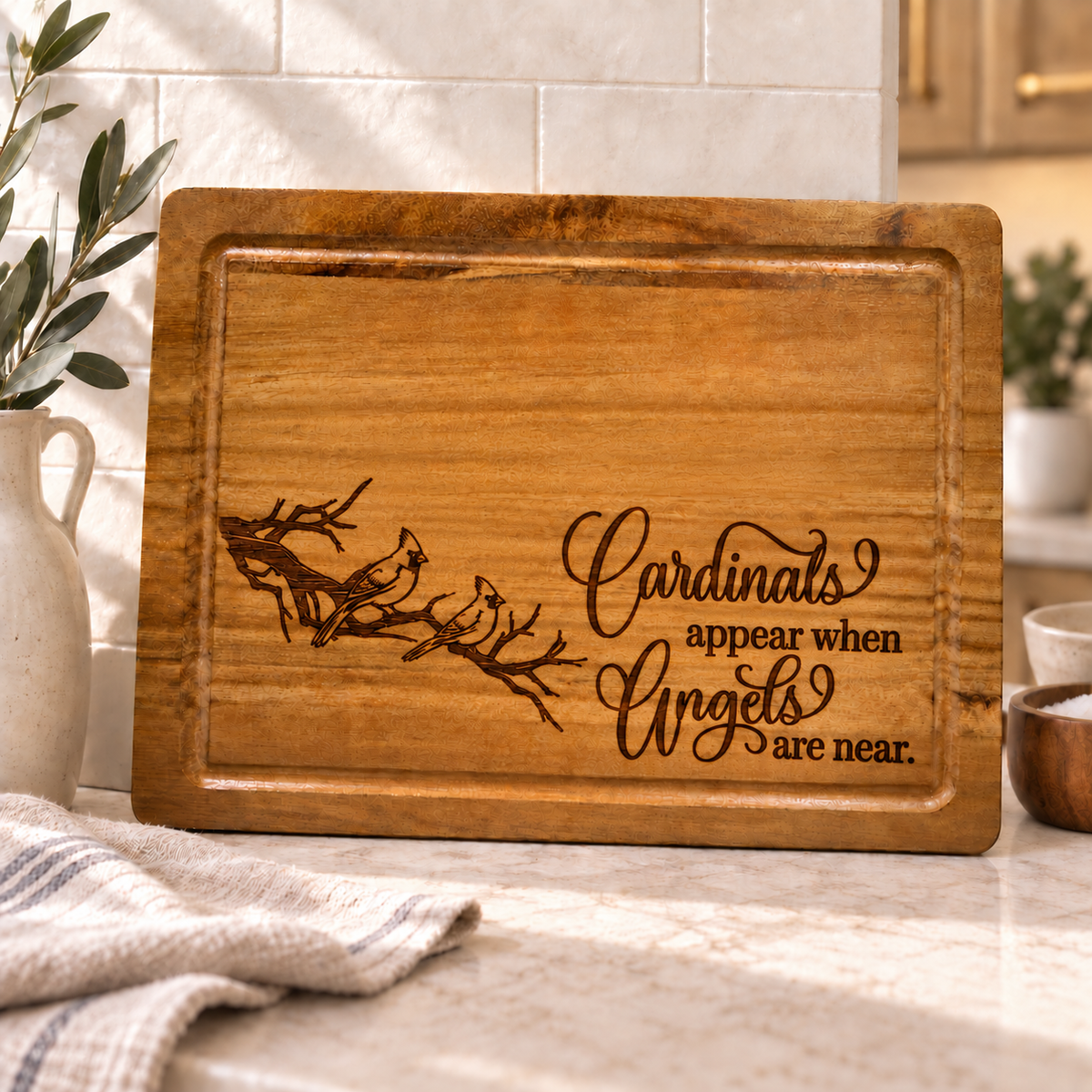 Cardinals Appear When Angels Are Near Cutting Board