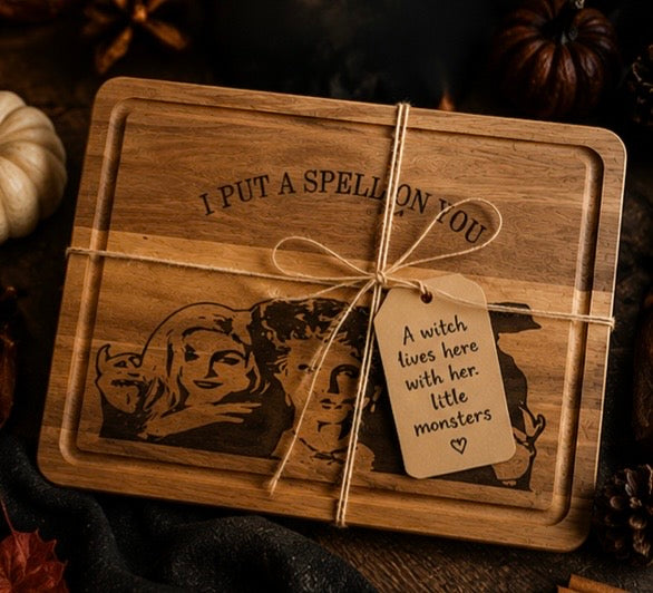 Hocus Pocus Cutting Board – Halloween Kitchen Decor & Witchy Charcuterie Board