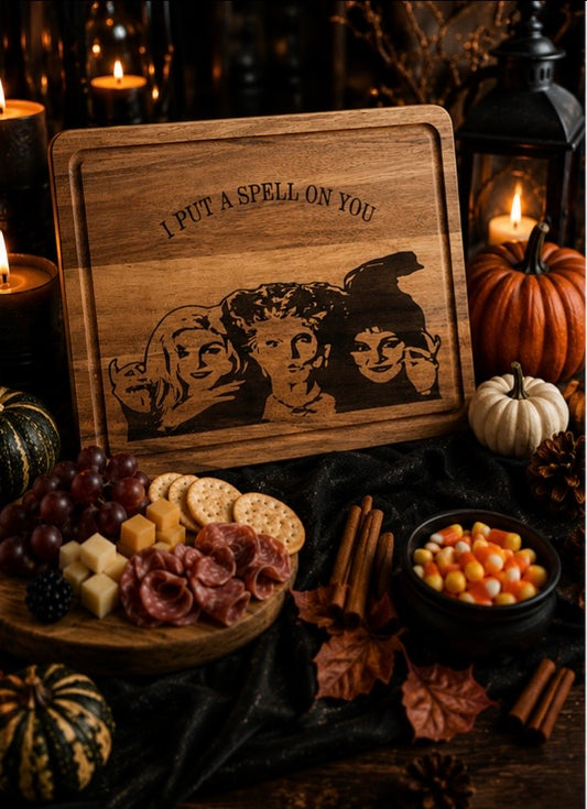 Hocus Pocus Cutting Board – Halloween Kitchen Decor & Witchy Charcuterie Board