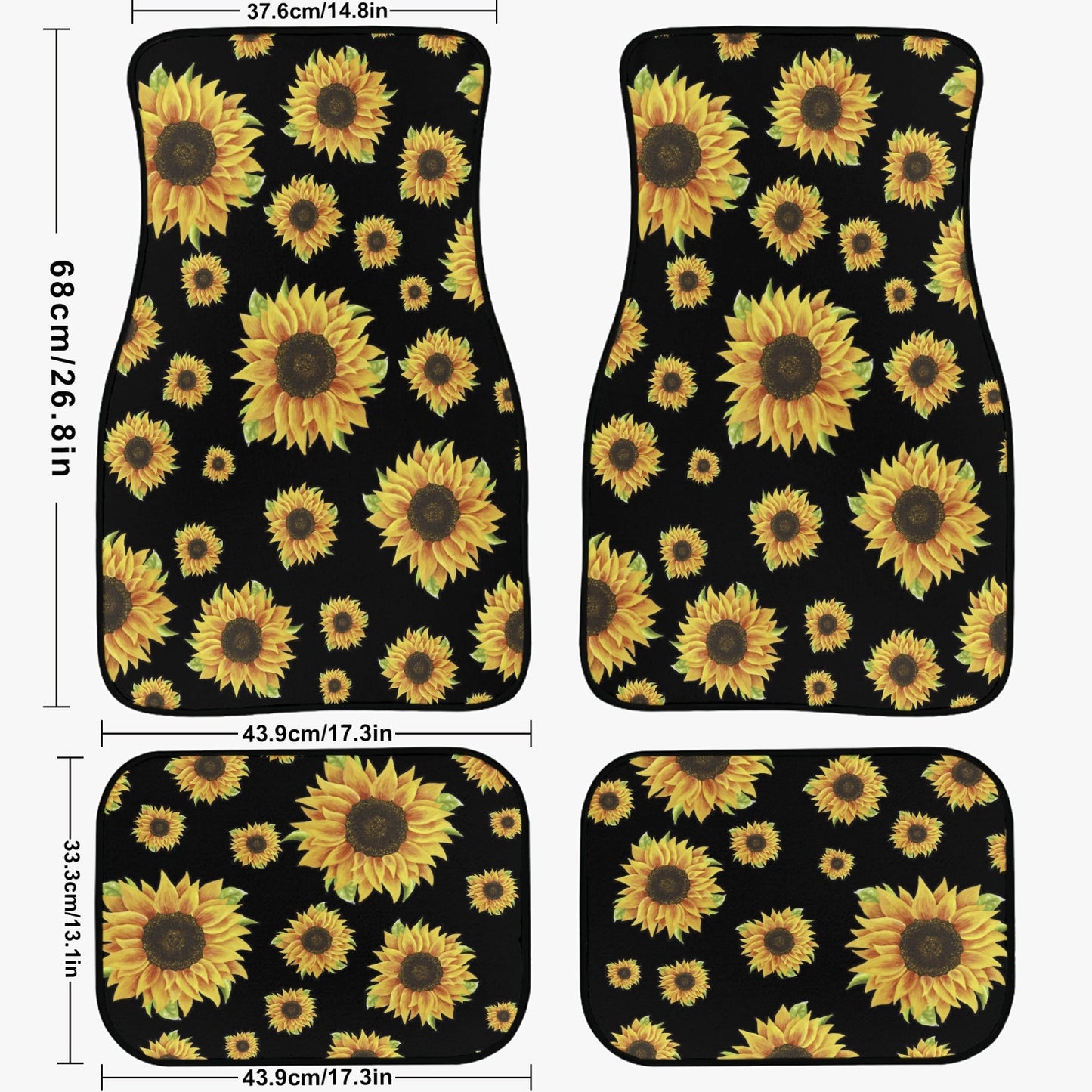 Sunflower Car Floor Mats - 4Pcs