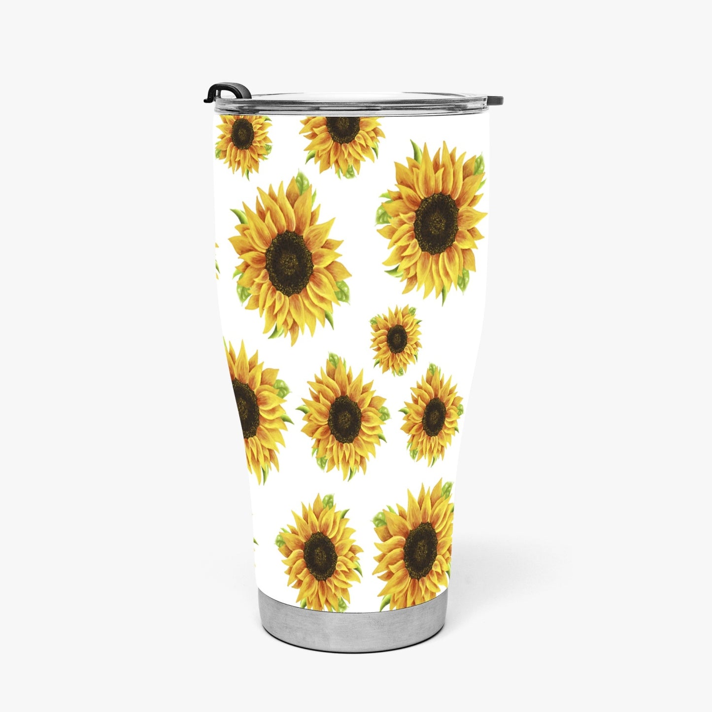 White Sunflower 30oz Curved Shiny Tumbler