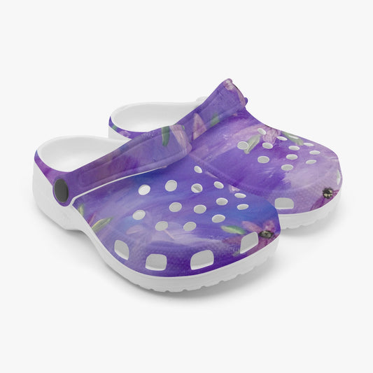 Purple Sunflower. Kids Clogs