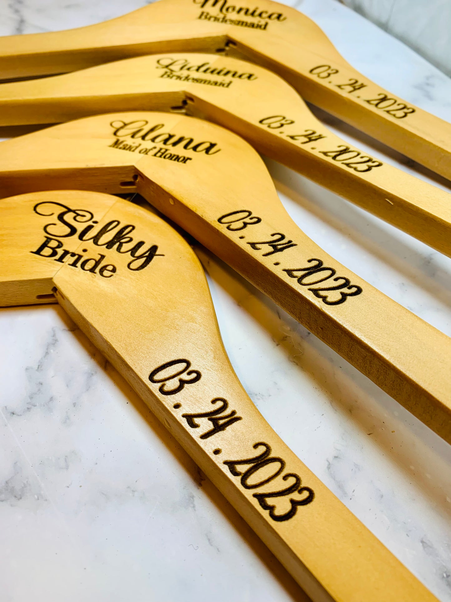 Personalized Bridesmaid HangersWedding Hanger - Wooden EngravedHanger - Bridal Dress Hanger - Bridesmaid Gifts