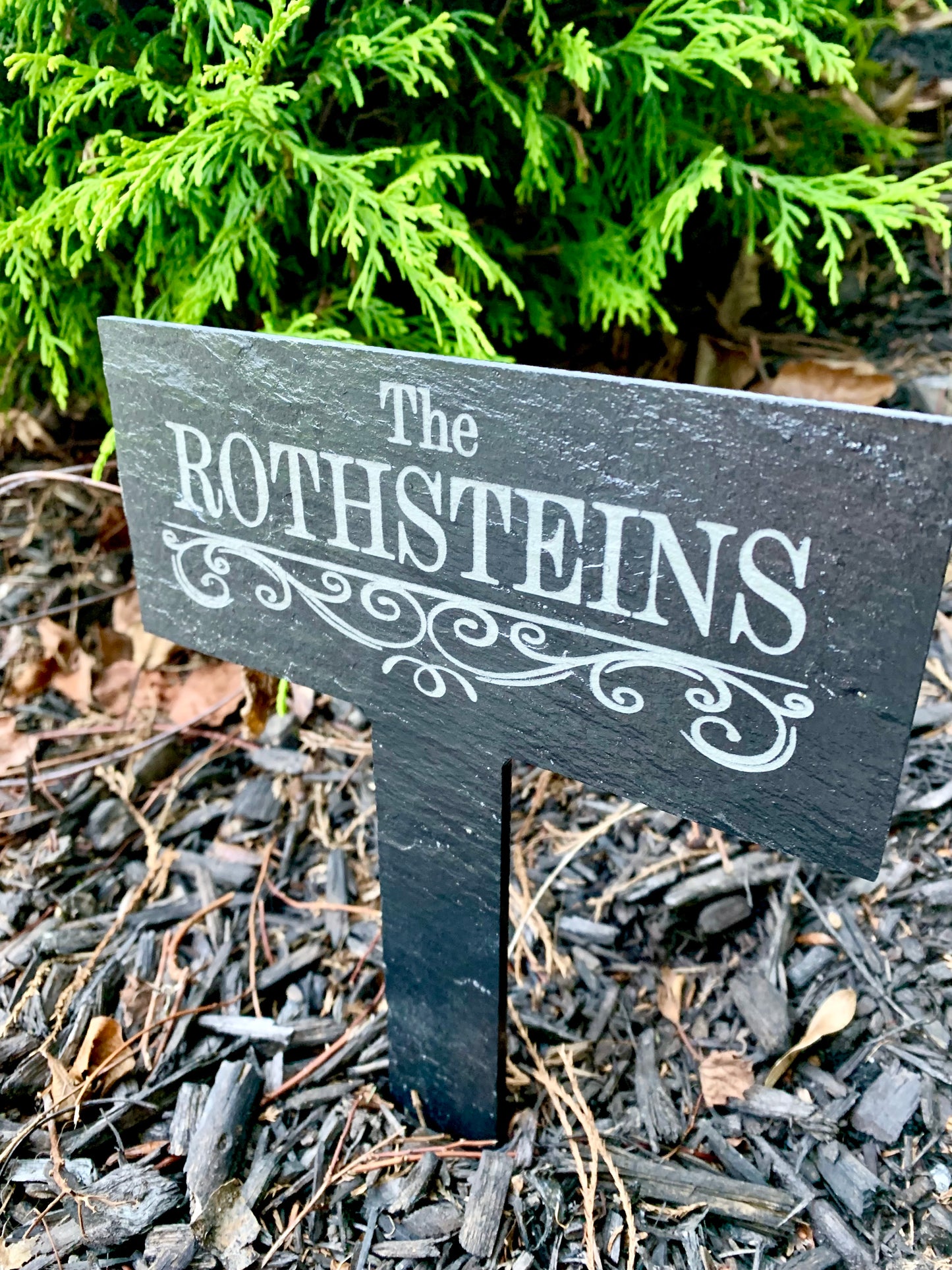 Personalized Last Name Slate Garden Stake - MixMatched Creations