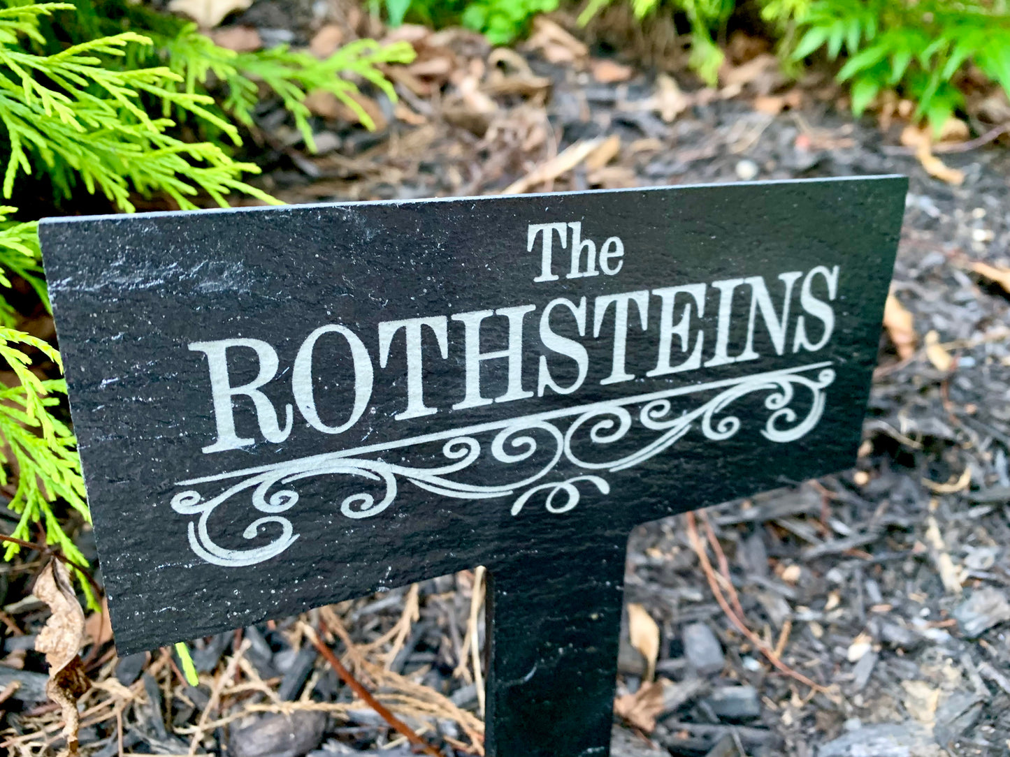 Personalized Last Name Slate Garden Stake - MixMatched Creations