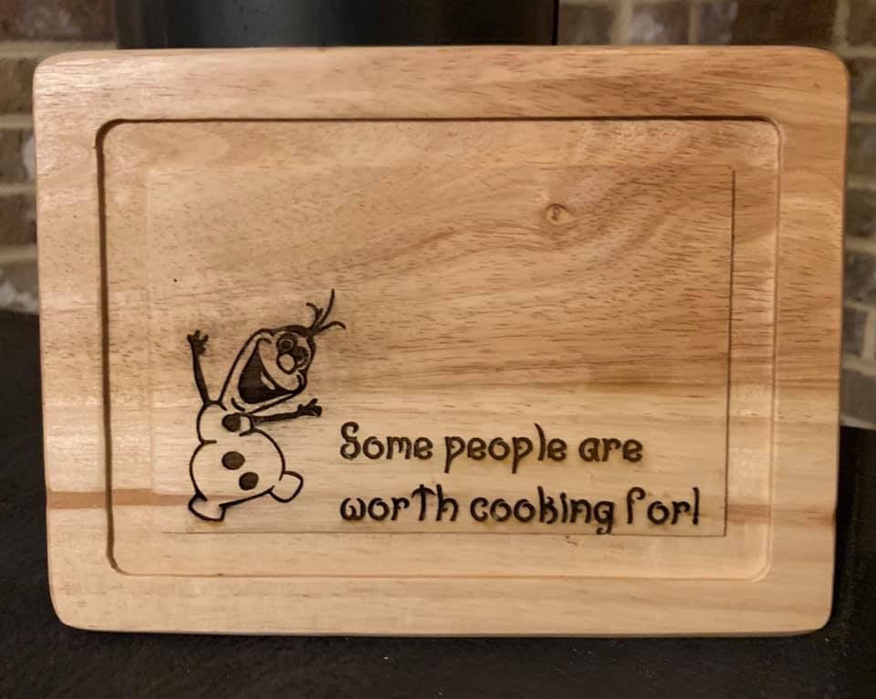 Some People Are Worth Cooking For Frozen Cutting Board/Olaf/Disney - MixMatched Creations