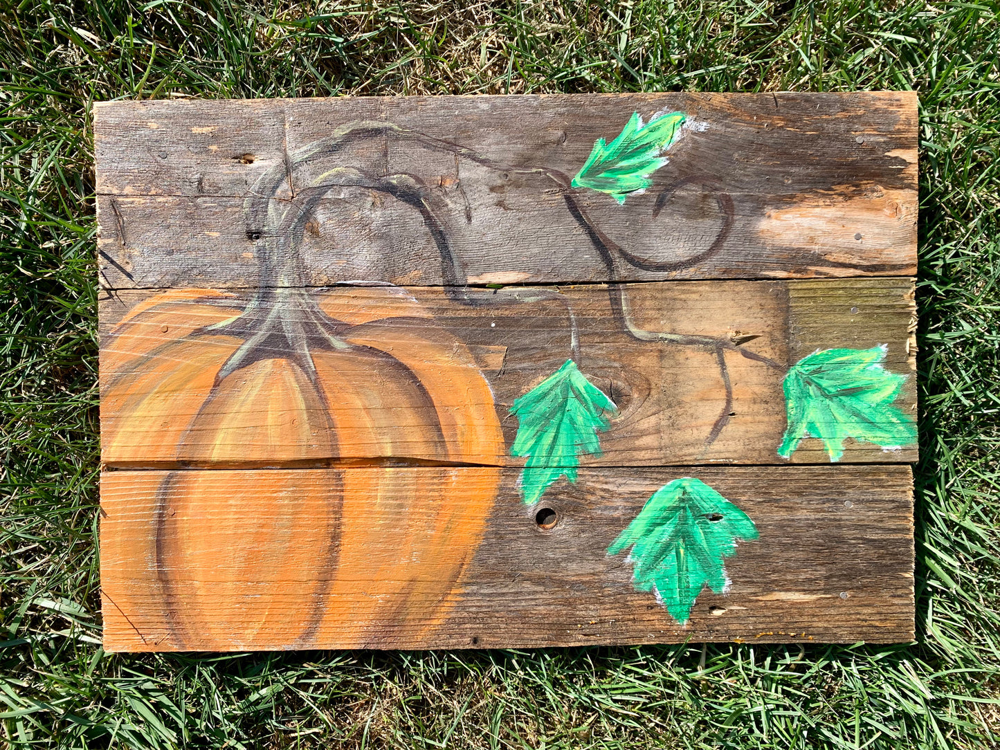 Pumpkin Fall Painted Wood Sign