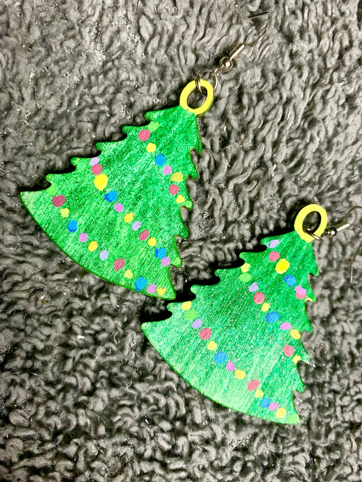 Wood Christmas Earrings