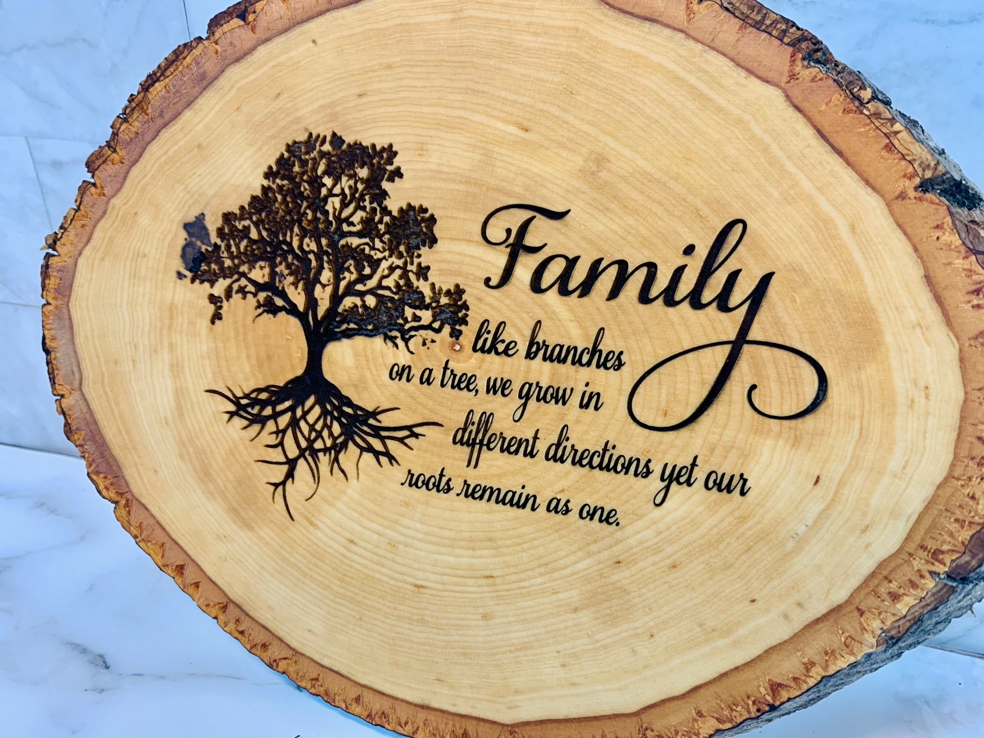 Family Like Branches On A Tree Live Edge Wooden Sign - MixMatched Creations