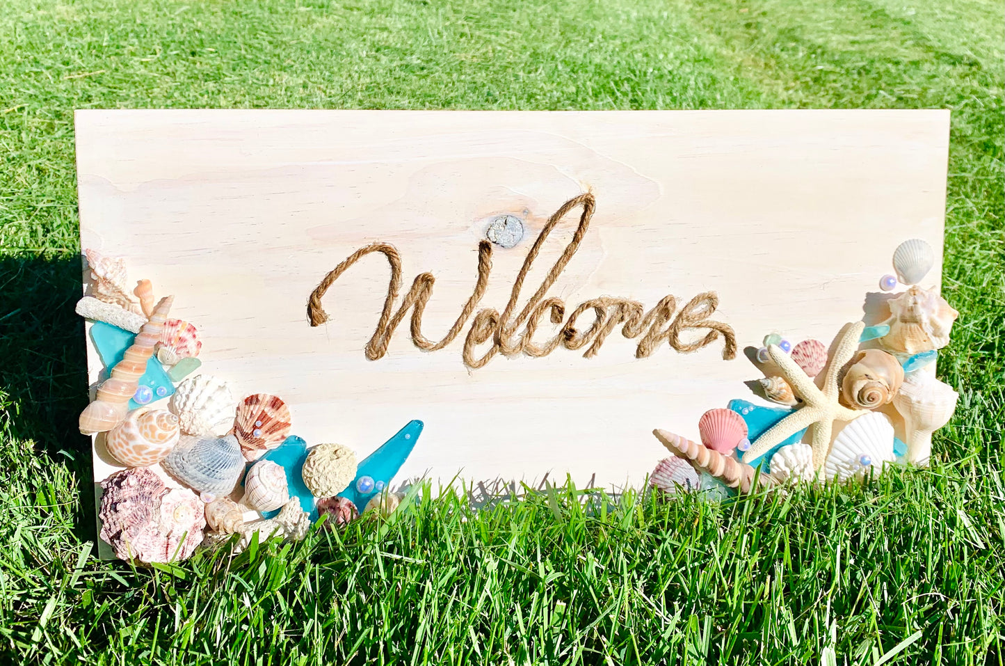 Welcome Sea Shell Beach Wood Sign Clearance - MixMatched Creations