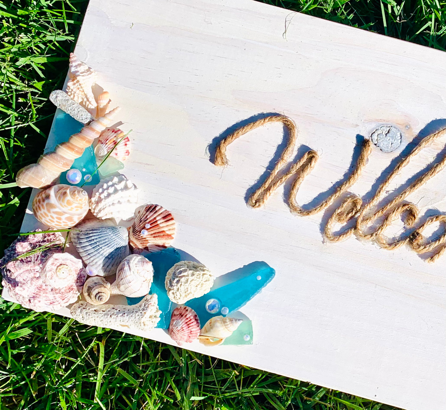 Welcome Sea Shell Beach Wood Sign Clearance - MixMatched Creations