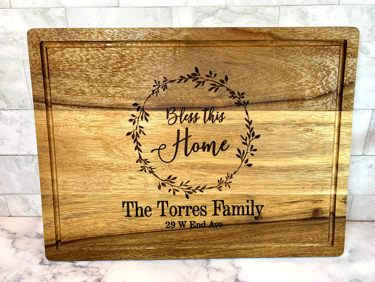 Bless This Home Personalized Wedding Cutting Board