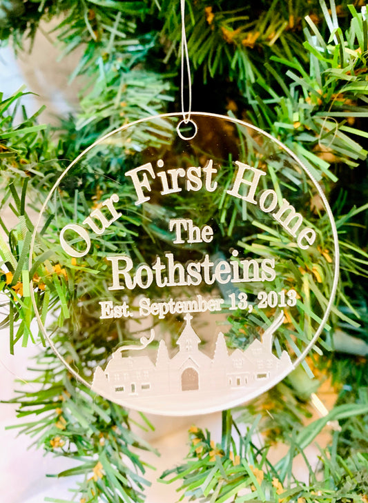 Our First Home Acrylic Christmas Ornament - MixMatched Creations