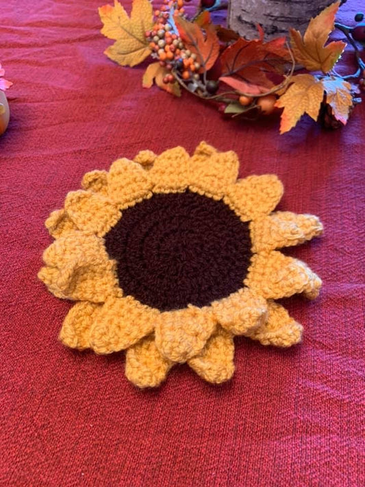 Sunflower Crocheted Candle Holder - MixMatched Creations