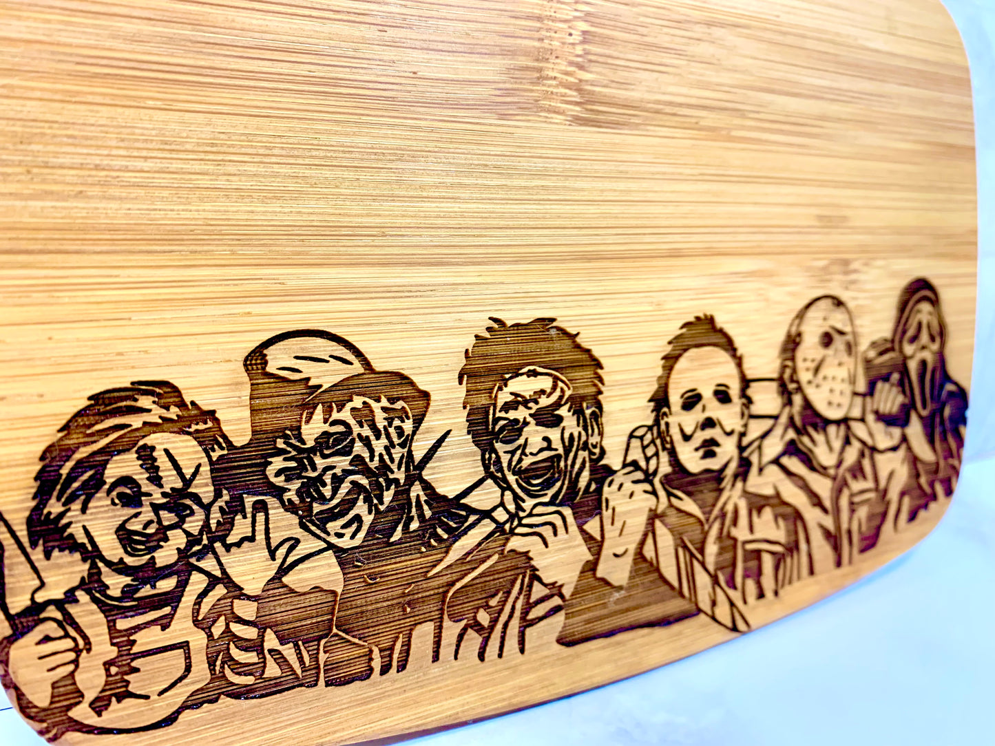 Horror Characters/Michael Myers/Jason Voorhes/Chucky/Freddy Kruger/Scream/Leather Face Cutting Board - MixMatched Creations