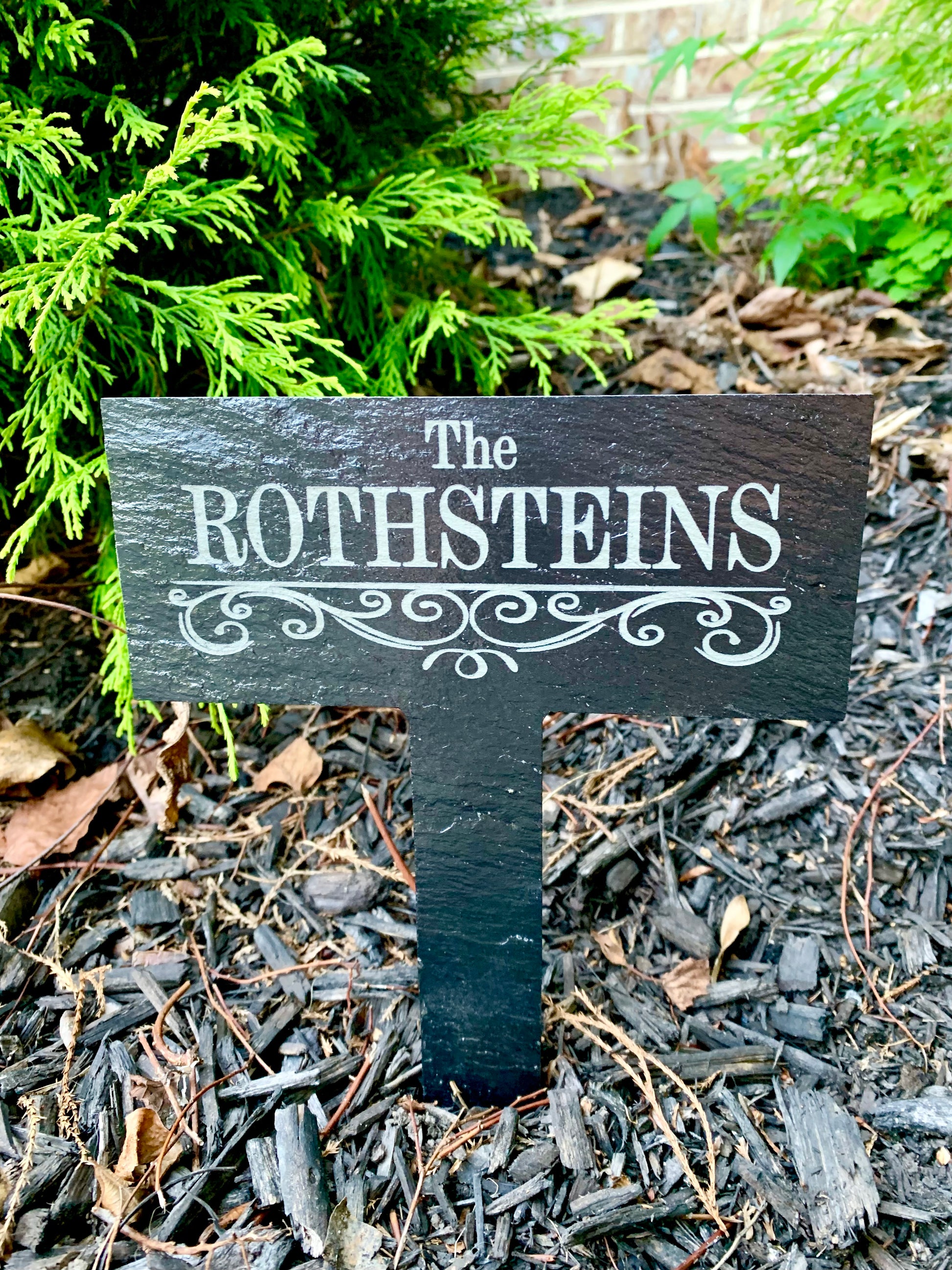 Personalized Last Name Slate Garden Stake - MixMatched Creations