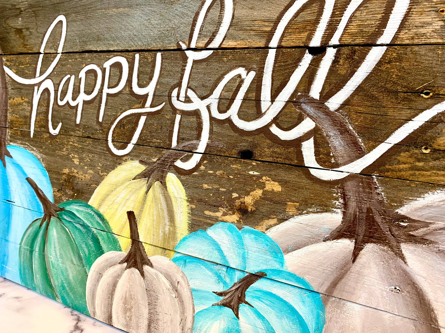 Happy Fall Autumn Painted Wood Sign