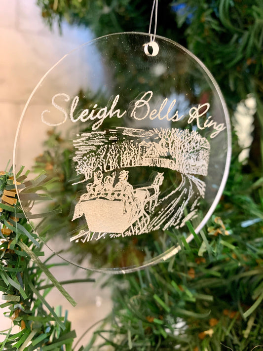 Sleigh Bells Ring Acrylic Christmas Ornament - MixMatched Creations