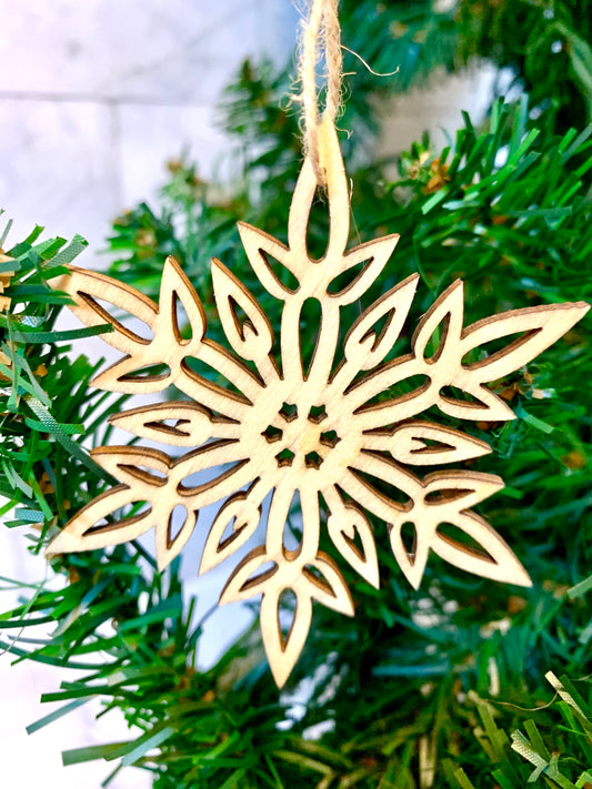 Snowflake Wooden Christmas Ornament - MixMatched Creations