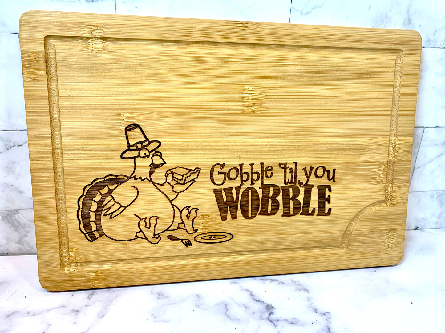 Gobble Till You Wobble Thanksgiving Cutting Board