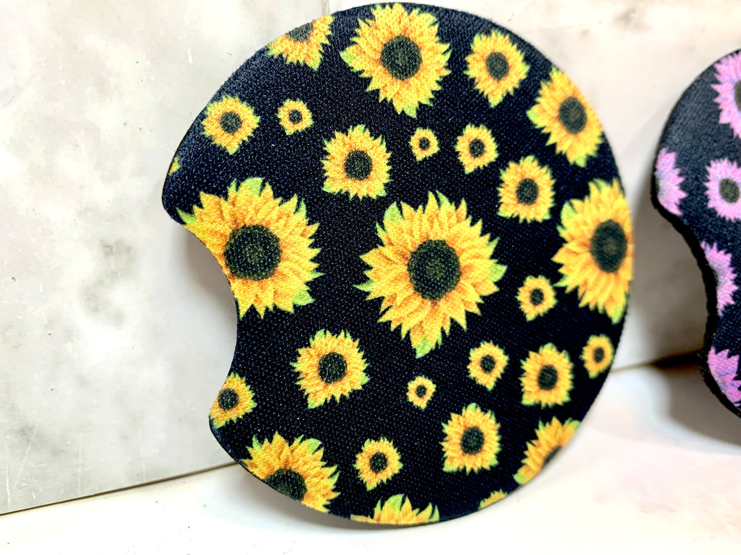 Sunflower And Beach Car Coaster Set of 2