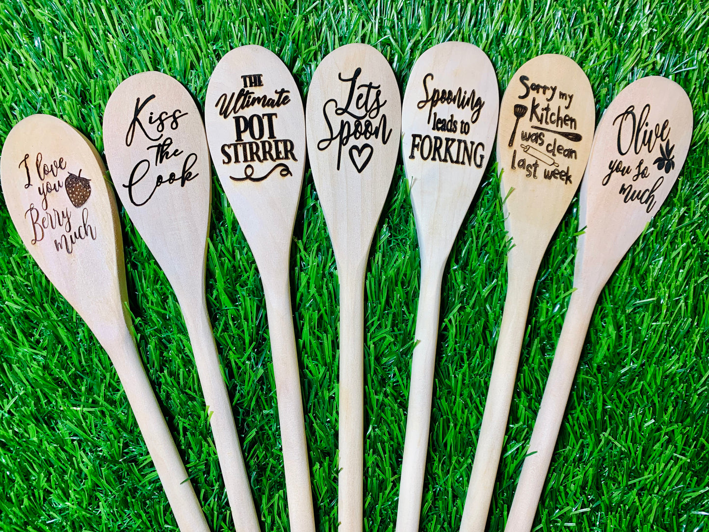 Valentines Day Love Wooden Engraved Spoons