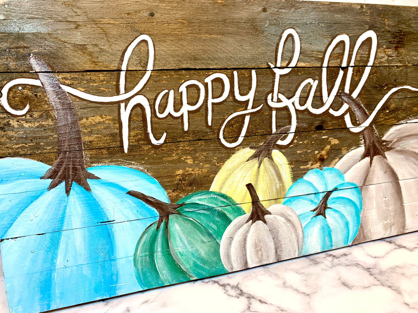 Happy Fall Autumn Painted Wood Sign