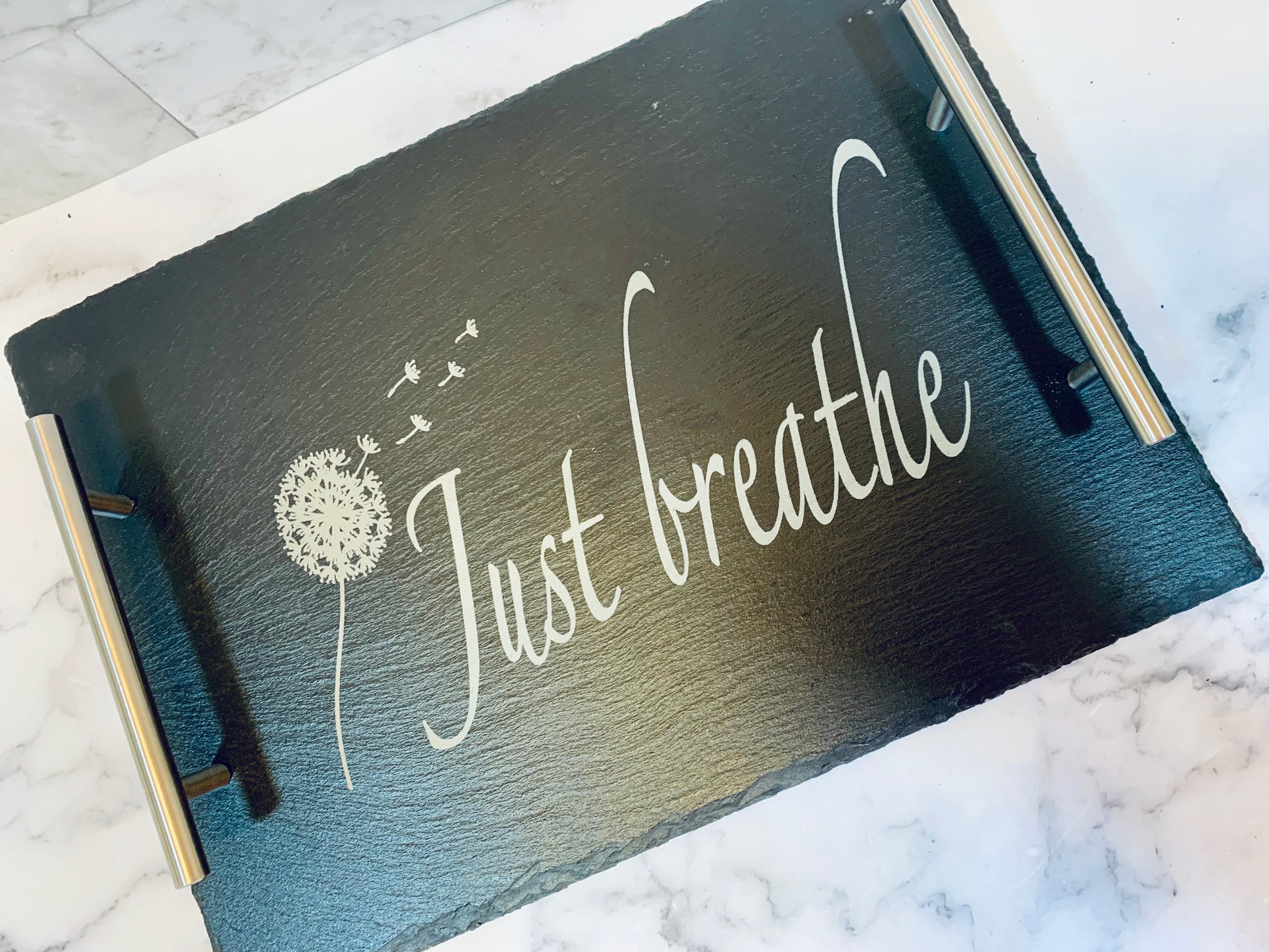 Just Breathe Slate Tray - MixMatched Creations