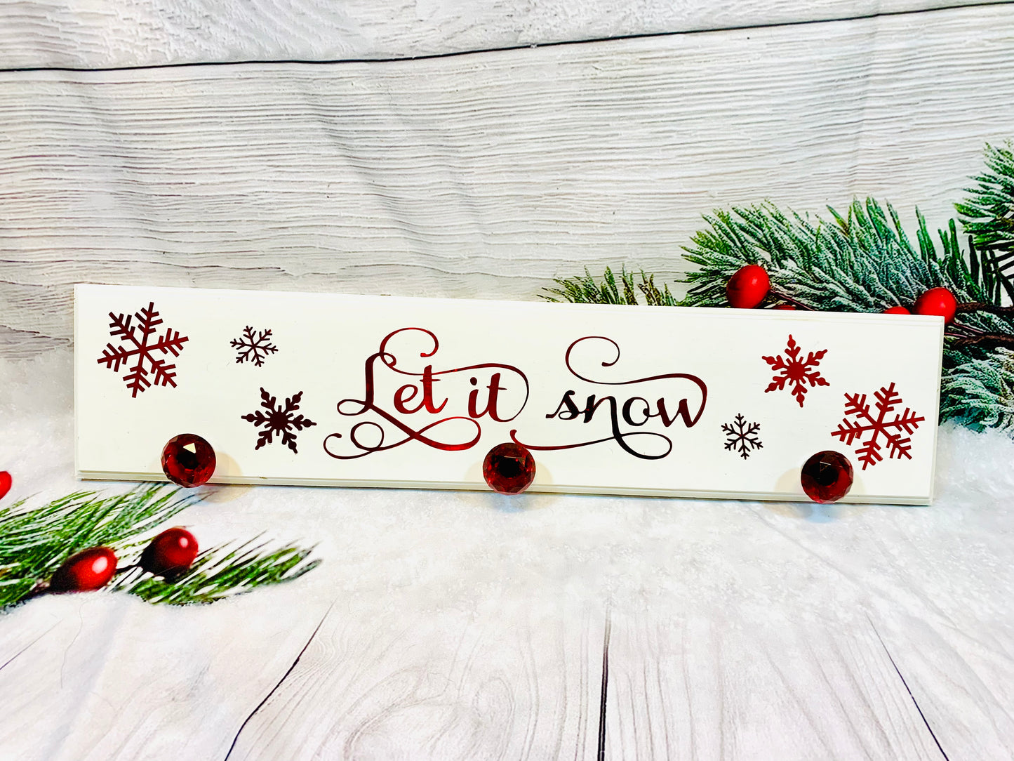 Let It Snow Christmas Stocking Hanger - MixMatched Creations