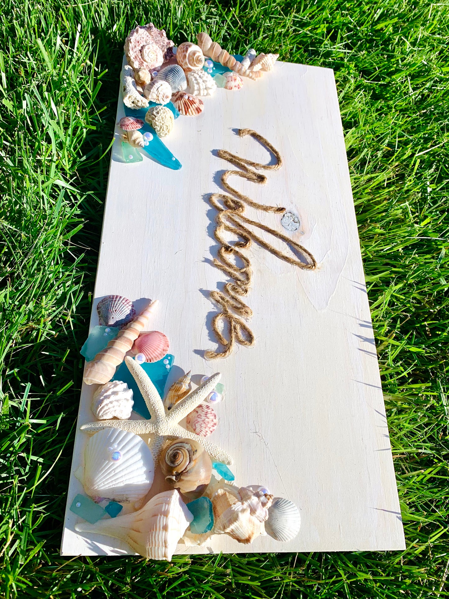 Welcome Sea Shell Beach Wood Sign Clearance - MixMatched Creations