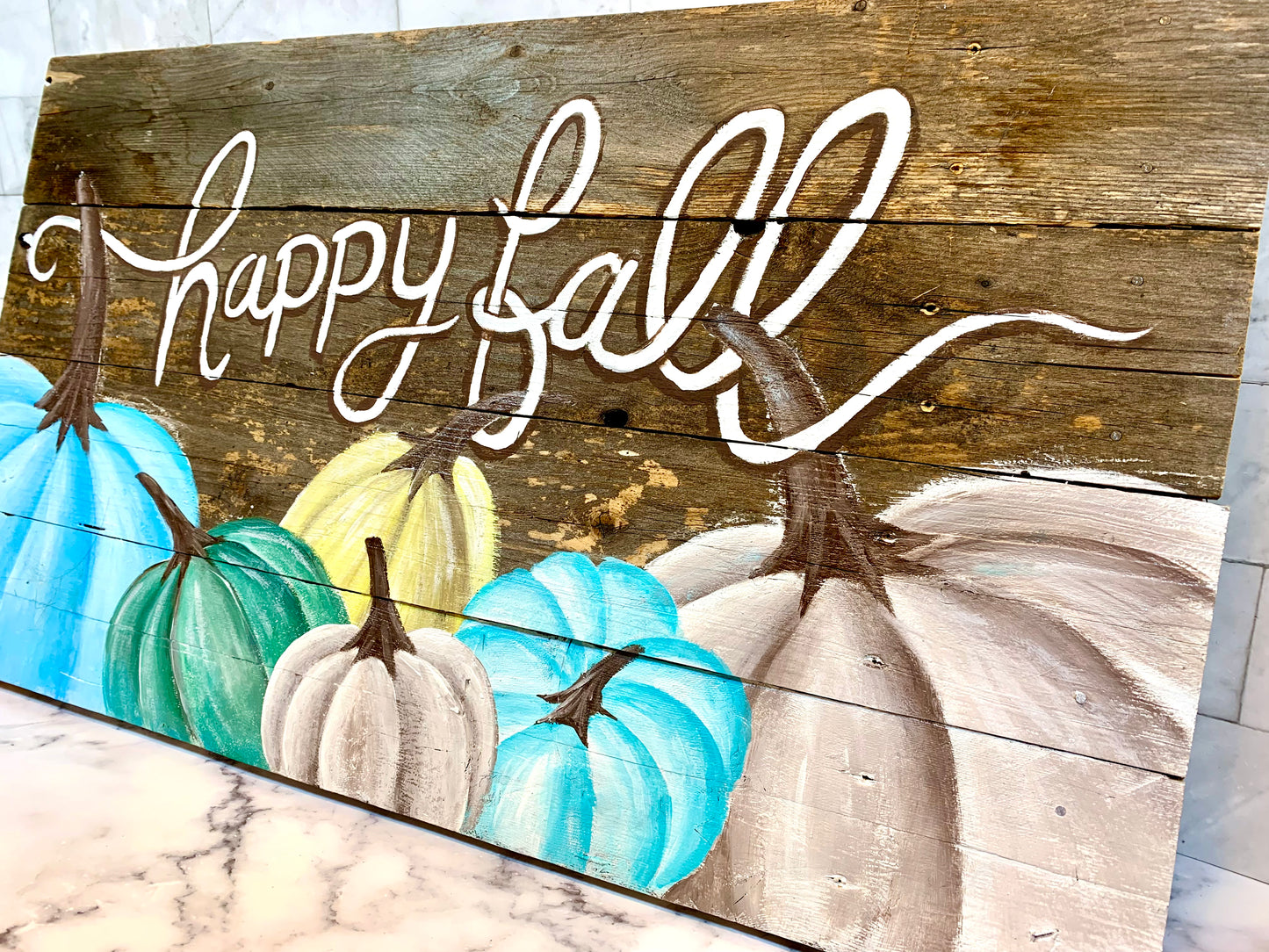 Happy Fall Autumn Painted Wood Sign