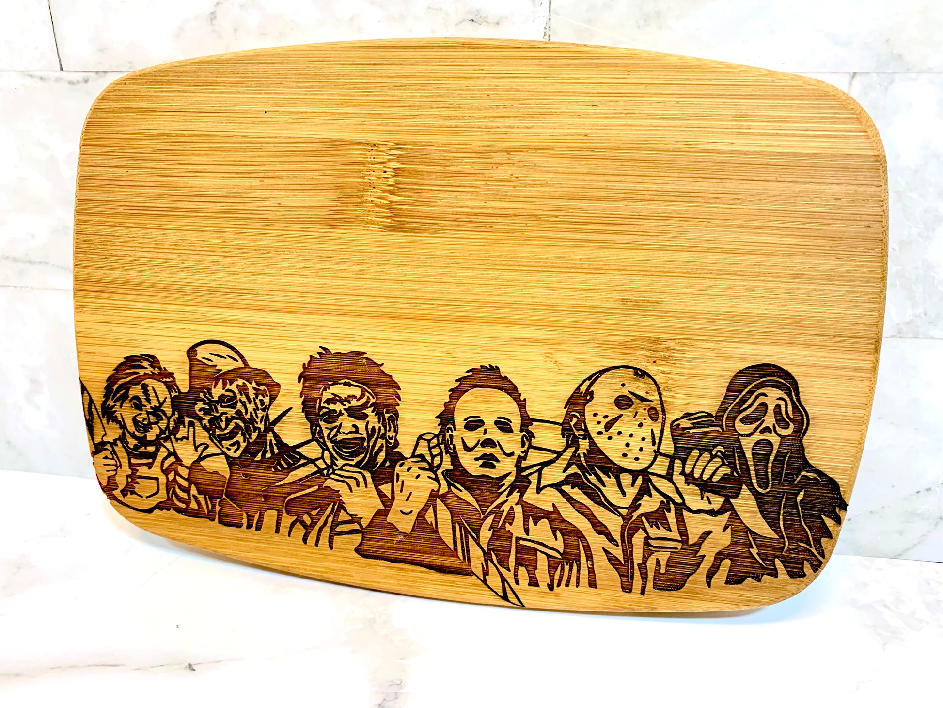 Horror Characters/Michael Myers/Jason Voorhes/Chucky/Freddy Kruger/Scream/Leather Face Cutting Board - MixMatched Creations