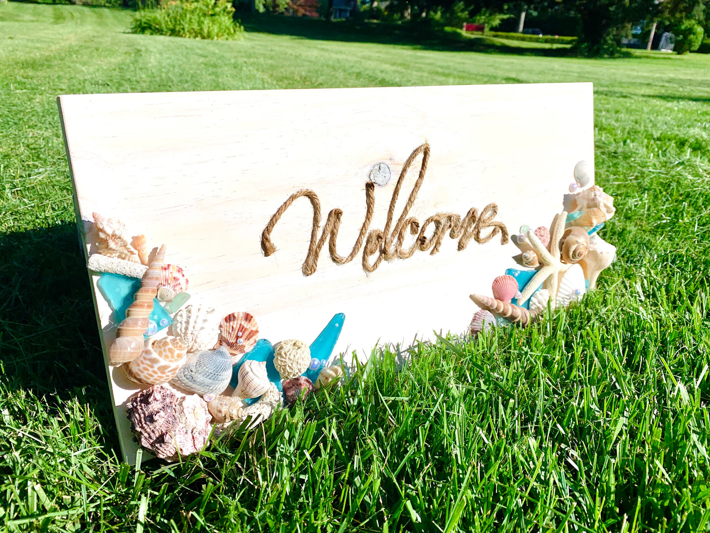 Welcome Sea Shell Beach Wood Sign Clearance - MixMatched Creations