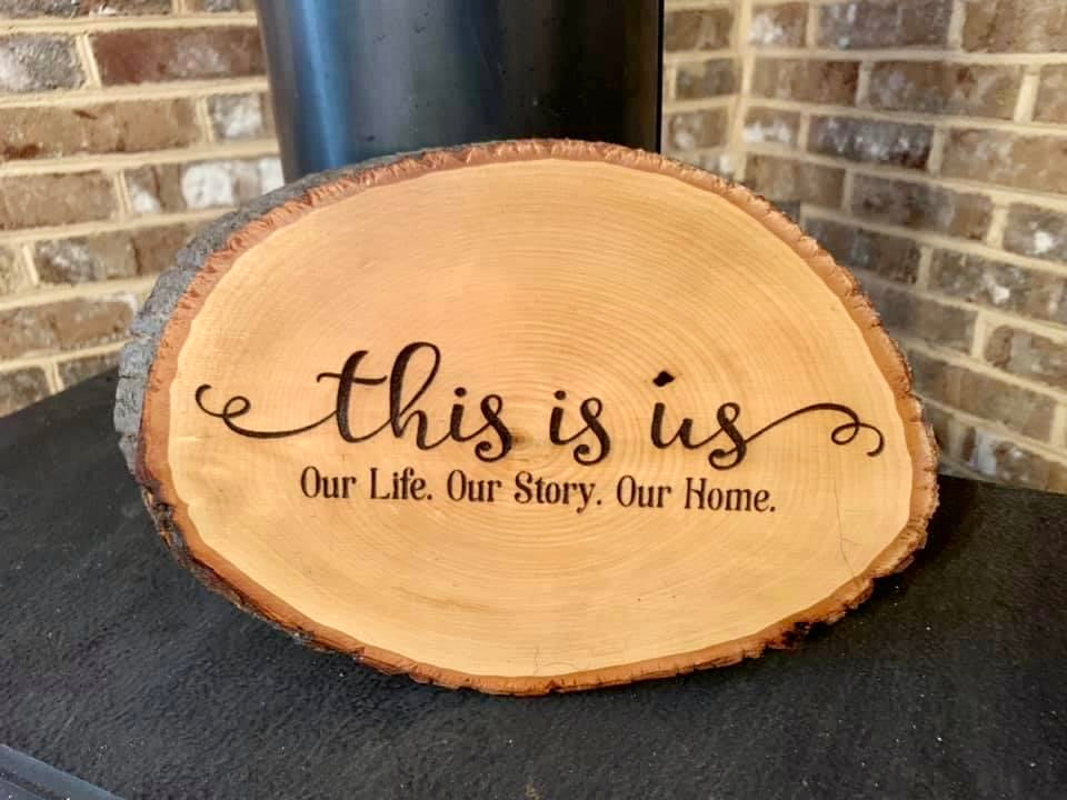 Custom Personalized Live Edge Wood Sign