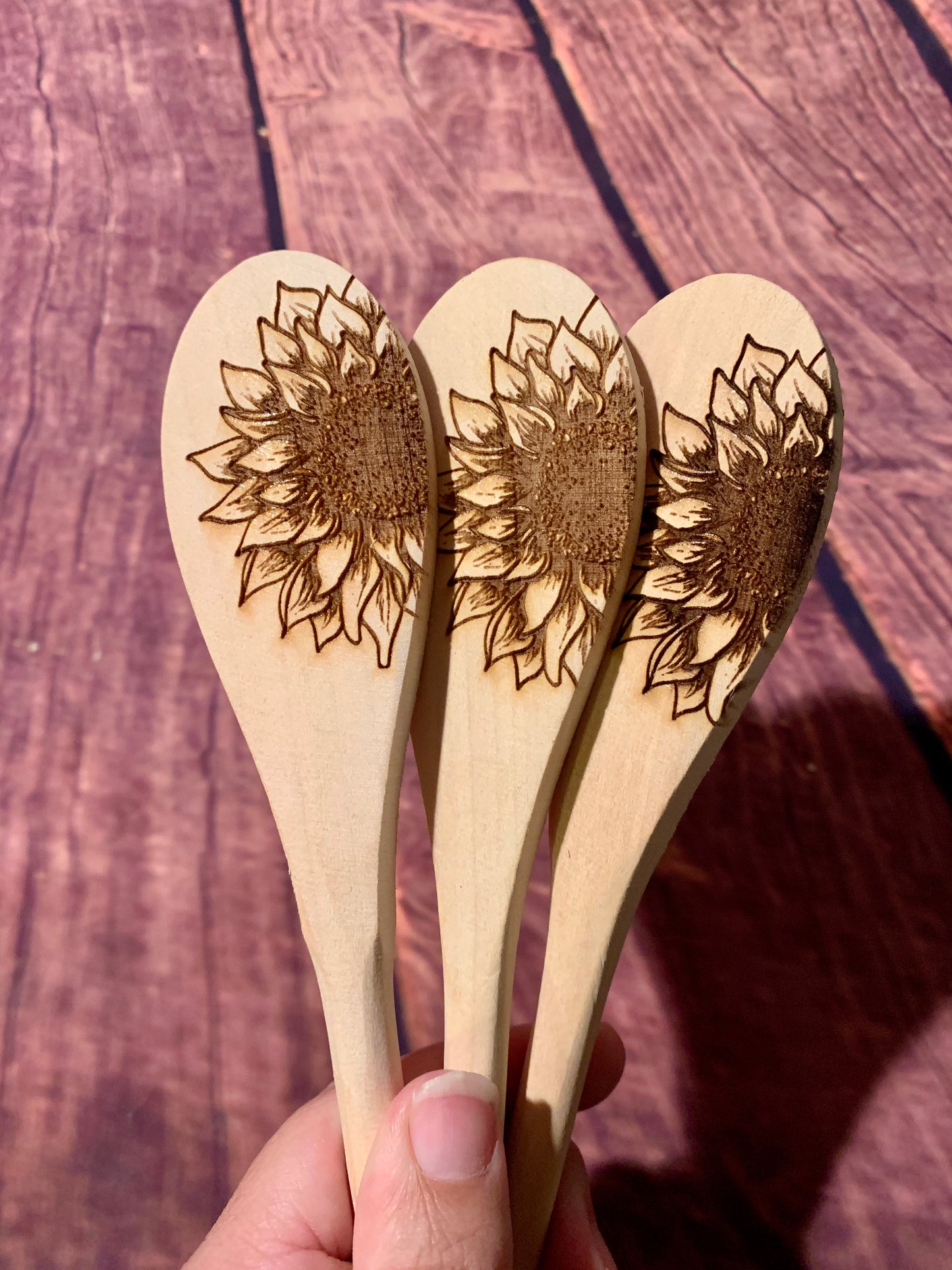 Sunflower Wooden Spoon - MixMatched Creations