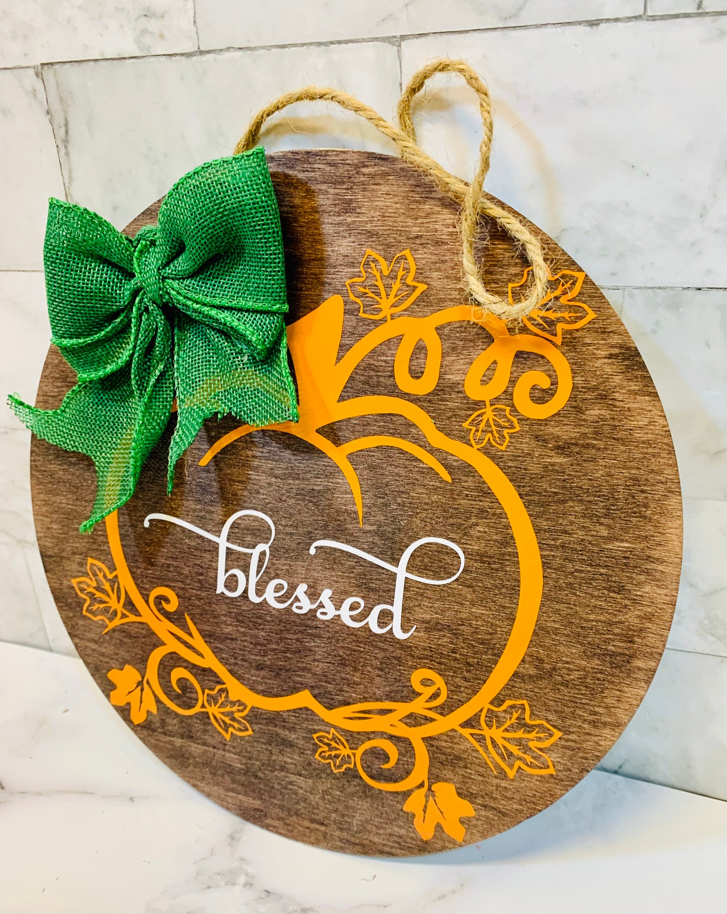 Blessed Pumpkin Wooden Fall Sign - MixMatched Creations