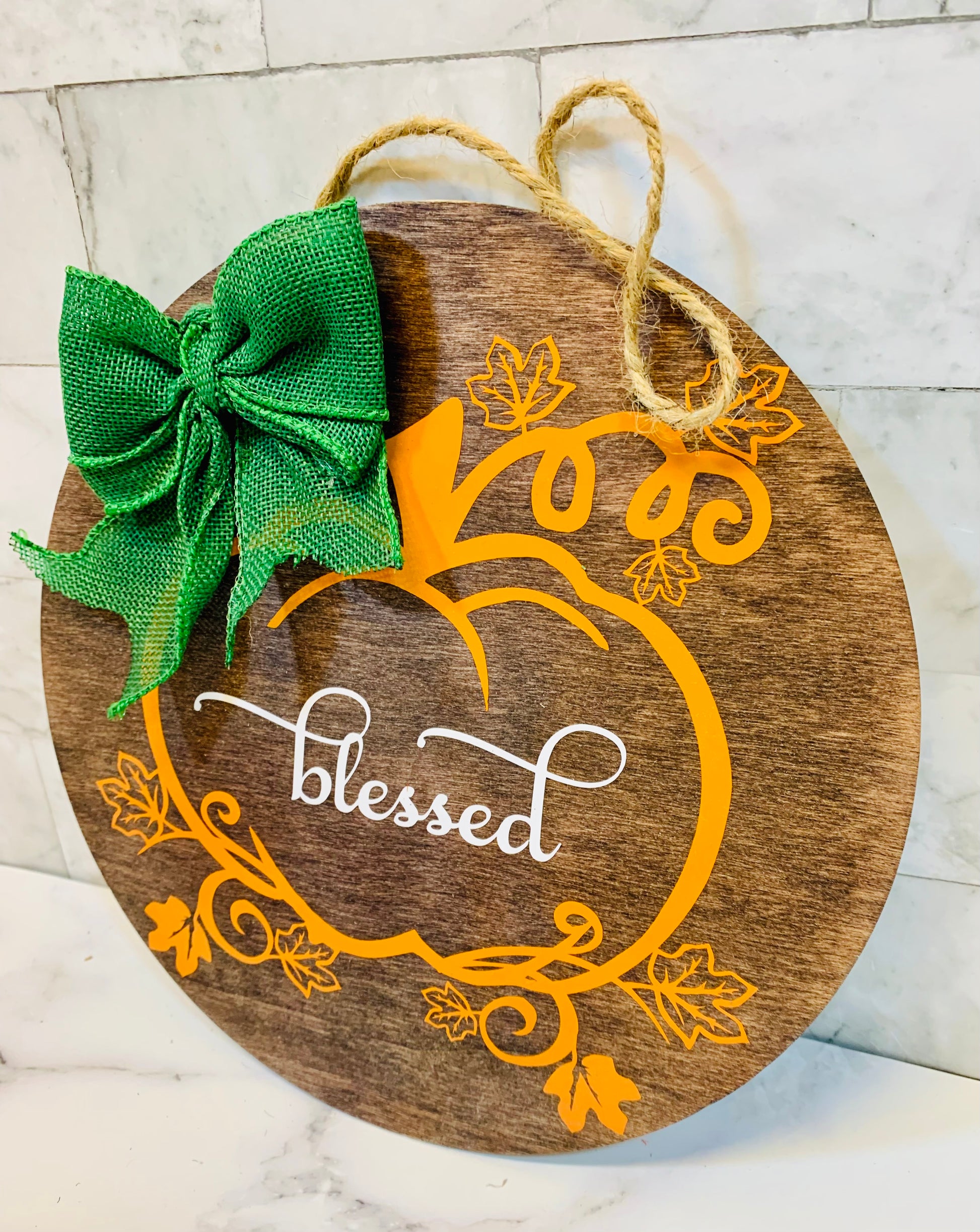 Blessed Pumpkin Wooden Fall Sign - MixMatched Creations