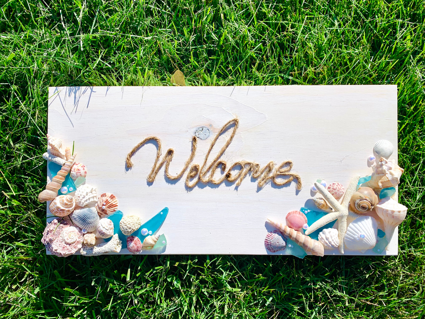 Welcome Sea Shell Beach Wood Sign Clearance - MixMatched Creations