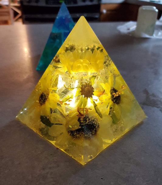 Mini Sunflower Pyramid Light - MixMatched Creations