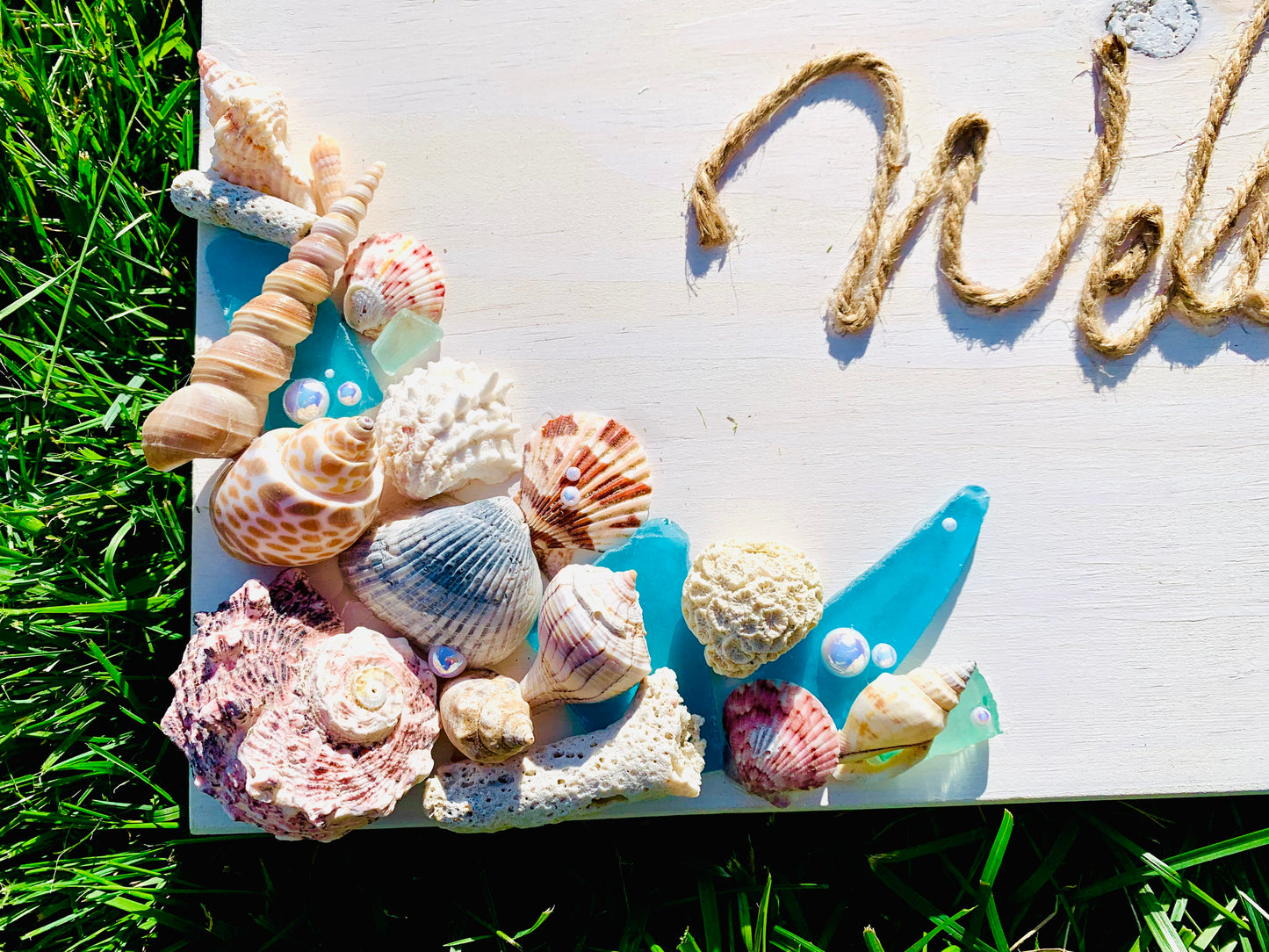 Welcome Sea Shell Beach Wood Sign Clearance - MixMatched Creations